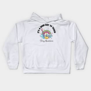 It's A Good Day To Teach Tiny Musicians, Music Teacher Cute boho Rainbow Kids Hoodie